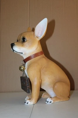 CHIHUAHUA sentado de resina - SIGNO reversible mascota perro figura coleccionable 12" de alto Foto 1 de 4