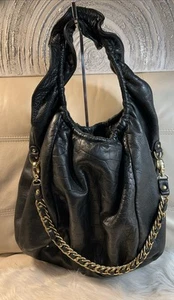 Bolso BE & D COSETTE Ventas al por menor $1035. ¡Correa con volantes de cadena de hombro negra! Suave! - Imagen 1 de 20