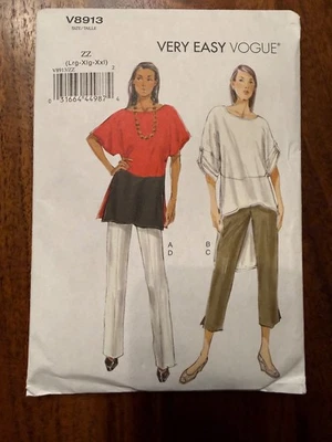 New Very Easy Vogue 8913 Sewing Pattern Top & Pants Pattern sz lg-Xxl - Image 1 of 3