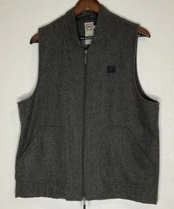 Cinch Wool Nylon Vest Mens M Gray  Zip Up Lined Western Outdoors Classic - Picture 1 of 14