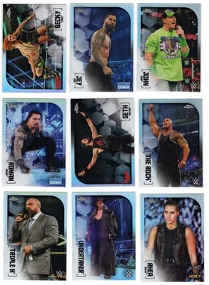 2020 Topps Chrome WWE Complete Refractor Set 1-100 Roman Rhea Ripley Rookie RC - Image 1 of 3