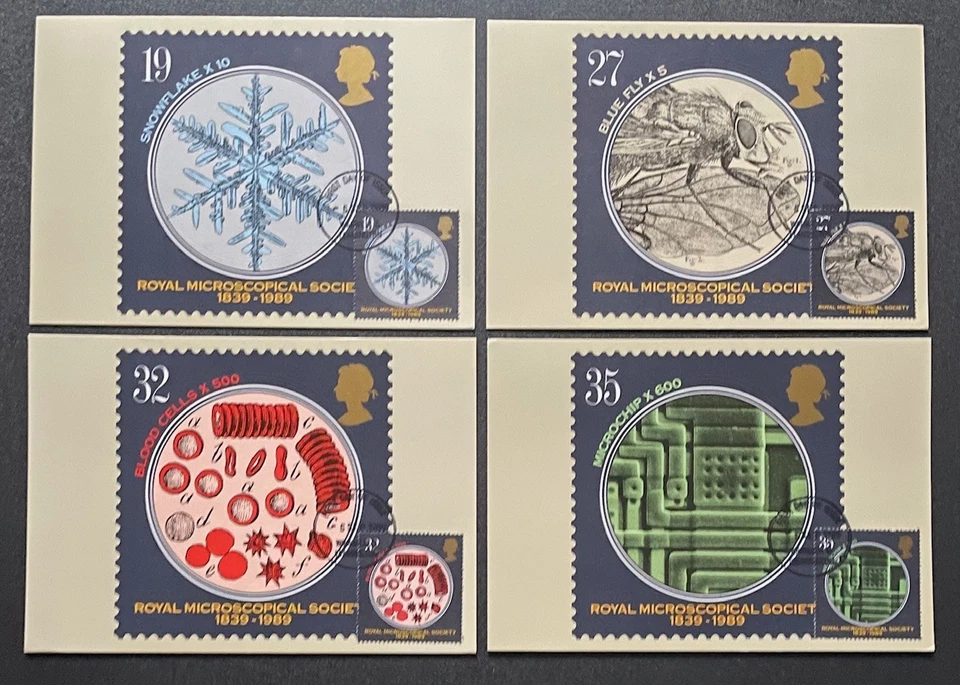 Tarjetas PHQ de la Royal Microscopical Society 1989. Frente FDI. Con CDS de Warwick Foto 1 de 1