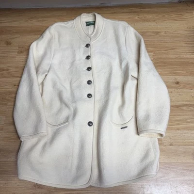 Women’s Sz 40 Geiger Wool Jacket Button Down Ivory Cream  Austria Vintage - Image 1 of 4