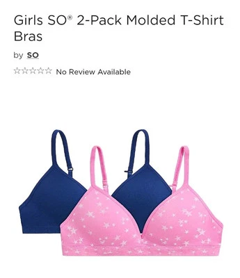 Девочек так 2 упаковки слегка с подкладкой трансформируемый футболка бюстгальтер ~ розовый и черный ~ новый с Ярлыками - Изображение 1 из 4