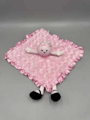 Blankets & Beyond Pink Bunny Doll Lovey Peluche Remolino Manta de Seguridad Borde Satinado Foto 1 de 4