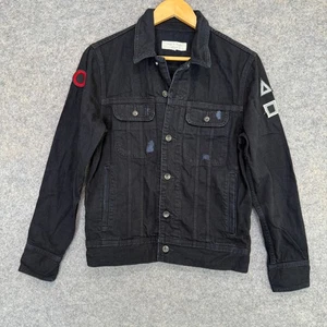 Rag & Bone x Playstation Trucker Jacket Adult XS Black Denim Embroidered Rare - Picture 1 of 14