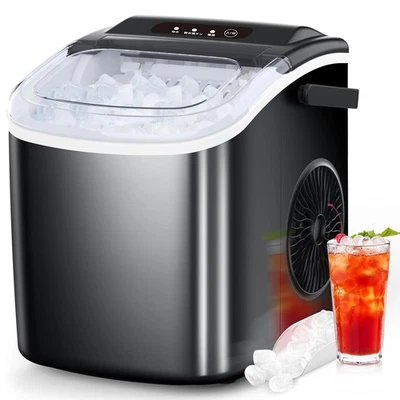 COWSAR Countertop Ice Maker Portable 26lbs/Day Self Cleaning w/ Basket Scoop