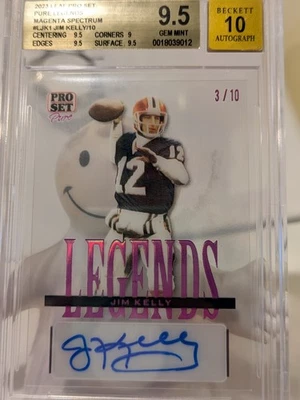 2023 Jim Kelly Auto Pro Set Pure Legends Magenta Spectrum BGS 9.5 Acetate POP 1 - Image 1 of 3