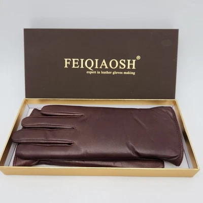Guantes de cuero marrón FEIQIAOSH para mujer talla M Foto 1 de 4