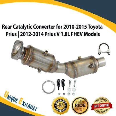Rear Catalytic Converter for 2010-2015 Toyota Prius |2012-2014 Prius V 1.8L FHEV - Imagem 1 de 4