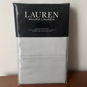 Ralph Lauren Spenser Solid Satin Two King Pillowcases 100%Cotton Sage - Picture 1 of 5