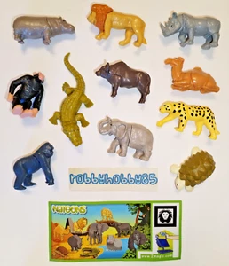 JUEGO COMPLETO DE 11 ANIMALES AFRICANOS CON PAPELES KINDER JOY SORPRESA HUEVOS JUGUETES 2011 - Imagen 1 de 1