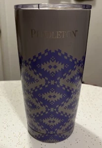 PENDLETON TRAVEL MUG CUP BLANKET PATTERN WESTERN 20 oz Metal Gray Blue w/ Lid - Picture 1 of 7