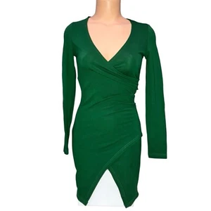 Y2K Office Siren SHEIN Green Mob Wife Glam Thanksgiving Christmas Bodycon Dress - Picture 1 of 4