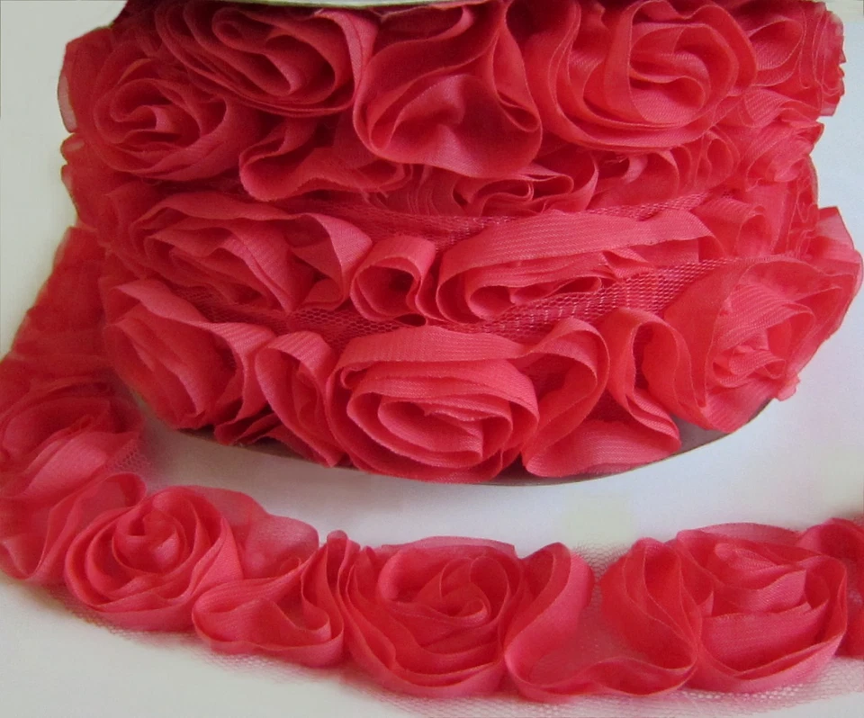 Cinta de rosas American Crafts (perno de 1 yarda) - (guayaba) Foto 1 de 1