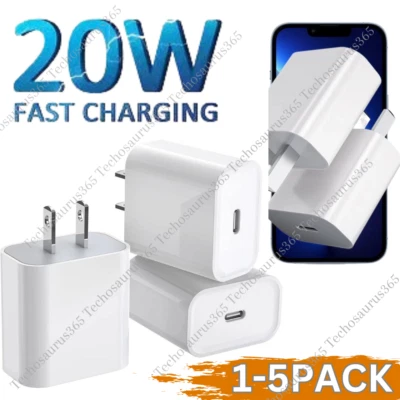 Lote de bloque de cubo de cargador rápido adaptador de corriente USB tipo C de 20 W para iPhone iPad Android Foto 1 de 4