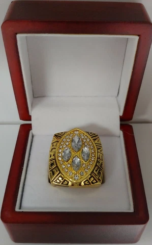 Joe Montana - 1989 San Francisco 49ers Super Bowl Ring With Wooden Display Box Cover