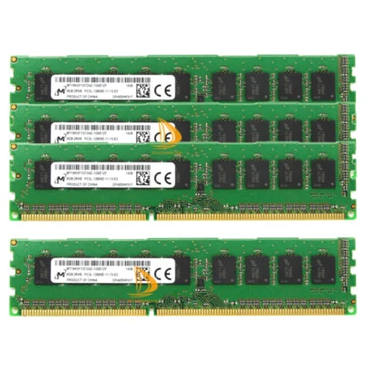 For Micron 4x 8GB 2RX8 12800E DDR3L-1600Mhz 240PIN Desktop ECC Memory RAM DIMM - Image 1 of 4
