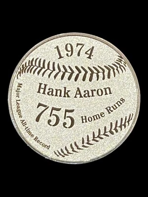 棒球新旧山羊硬币:历史本垒打亚伦 (755) 债券 (762) - 银 — 第 1/3 张图片