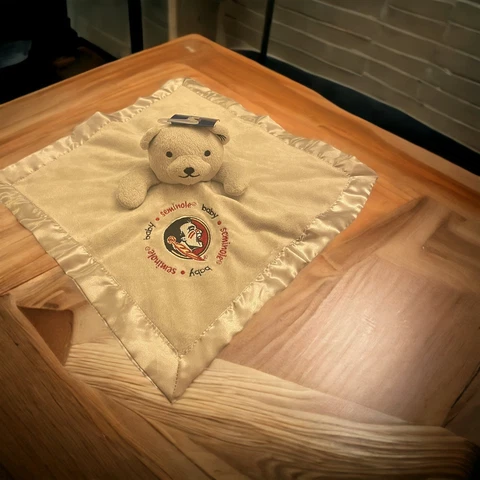 Florida State Seminoles Gray Security Bear Baby Blanket [NEW] NCAA Teddy Stuffed Cover