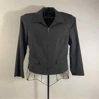 NY & CO City Grey Stretch Grey Blazer Full Zipper Front Size 8 - Image 1 of 4