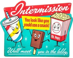 Intermission Embossed Movie Metal Sign Man Cave Garage BRAND NEW - Picture 1 of 2
