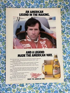 Vintage 1985 Miller Beer Print Ad Danny Sullivan Racing - Picture 1 of 7