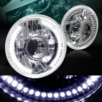 7 «КРУГЛЫЙ H6024 H6014 H6017 КРИСТАЛЛ ХРОМ БЕЛЫЙ СВЕТОДИОД КОЛЬЦО ПРОЖЕКТОР ФАРЫ - Изображение 1 из 4