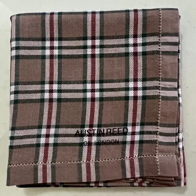 PAÑUELO HOMBRE MARRÓN CUADROS CUADROS CUADROS CLÁSICO ALGODÓN BOLSILLO ARTE CUADRADO 18” #JP31 Foto 1 de 3