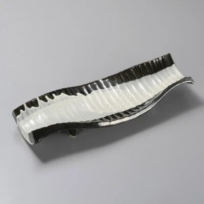 Mino ware Japanese Large long dish Kairagi Swelling Skewer Scale Plate Japan - Image 1 of 2