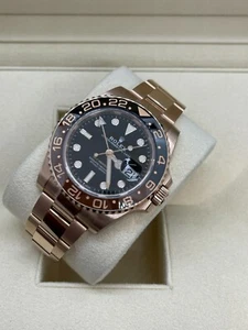 2021 Rolex GMT Master Il 126715 CHNR Rootbeer 18K Rose Gold Automatic Watch- NEW - Picture 1 of 7