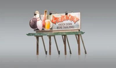 NEW Woodland Scenics Just Plug JP5796 Lanes Bowling & Bar Lighted Billboard HO - Image 1 of 4