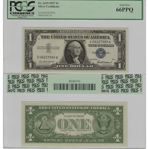 1957A Silver Certificate $1 PCGS Currency Gem New 66PPQ - Picture 1 of 1