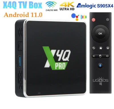 Ugoos X4Q Pro Android 11 S905X4 Smart TV BOX 4G 64G Wifi AV1 4K HDR Media Player - Image 1 of 4