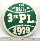 Vintage SW Labette Co KS Baseball League 1979 3rd Place Finish Jacket Patch F
