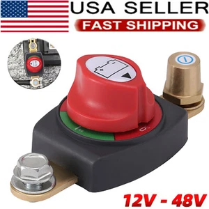 Battery Disconnect Switch 12-48V Power Cut Master Isolator for Car Boat RV Truck - Picture 1 of 9