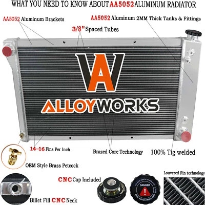 4 Row Radiator For 1967-1972 Chevy/GMC C/K Series 10 20 30 Pickup Suburban Foto 1 de 4