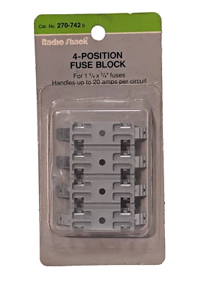 Radio Shack 270-742 4-Position Fuse Blocks, 20 Amps Per Circuit, 1-1/4"x1/4" - Image 1 of 4