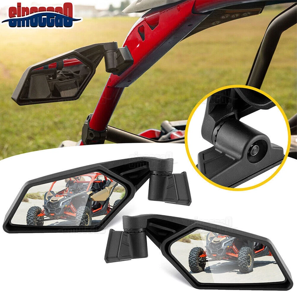 For 2017-2025 Can Am Maverick X3 XRS XDS MAX Racing Style Rear View Side Mirrors - Image 1 of 4