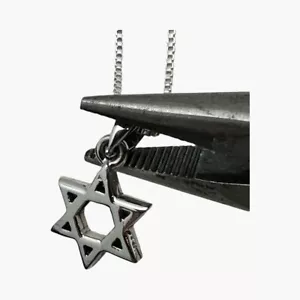 .925 Sterling Silver Magen David Jewish Star of David Pendant - Picture 1 of 3