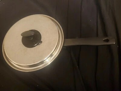 8" EKCO Prudential Ware Stainless Steel Titanium  Sauce Saute Frying Pan & Lid  - Image 1 of 4