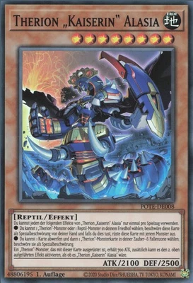 YuGiOh Therion „Kaiserin“ Alasia POTE-DE008 Super Rare NM 1st - Bild 1 von 2