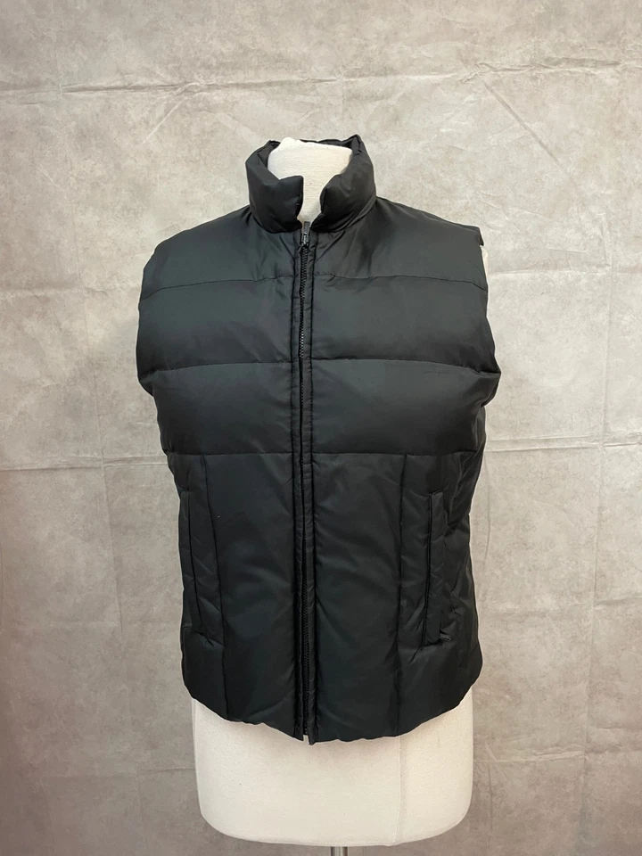 Chaleco acolchado Banana Republic negro con cremallera completa para mujer talla M Foto 1 de 4