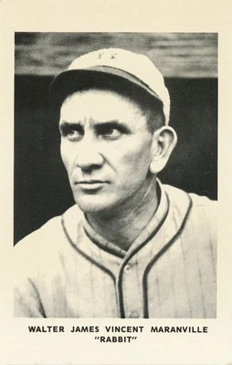 Béisbol - Postal sin usar - Walter James Vincent Maranville "Conejo" Foto 1 de 2