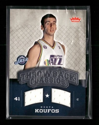Kosta Koufos 2008-09 Fleer Throwback Classics Rookie Jersey NBA-KK RC e16 - Image 1 of 2