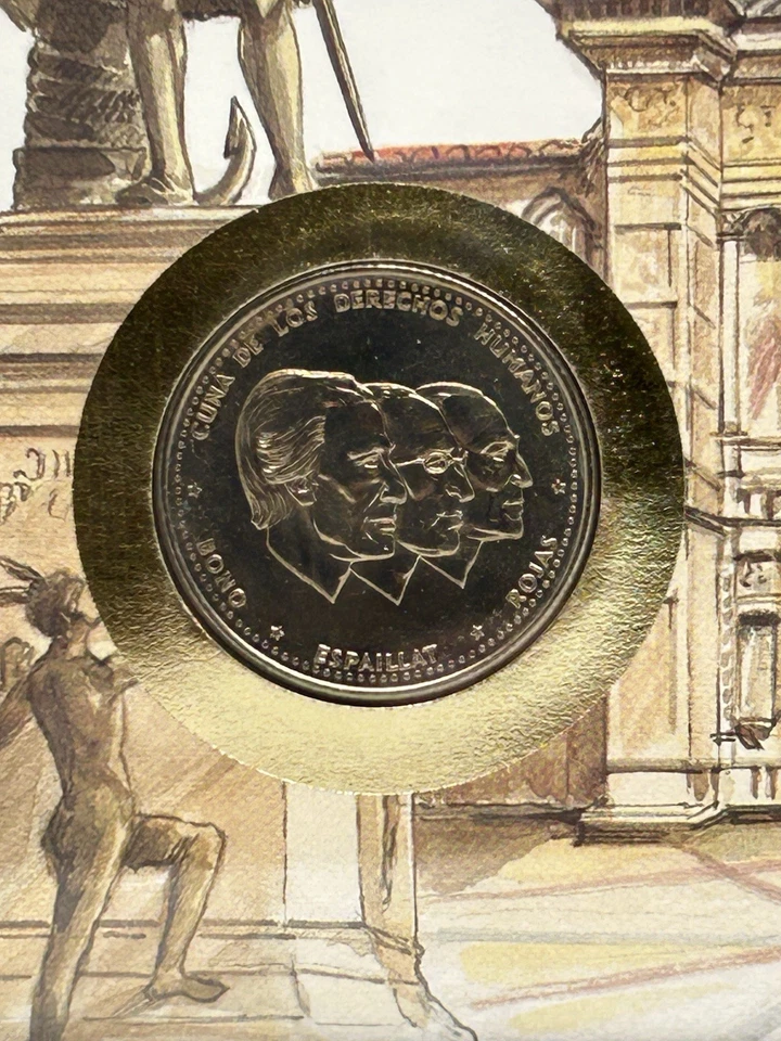 1986 Dominican 🇩🇴Republic Postal Envelope With Coin And Stamp In Frame!💯✨ - Image 1 of 4