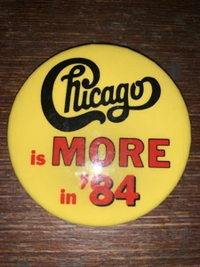 Chicago Rock Music 2,5 pollici pulsante pinback 1984 - Foto 1 di 4