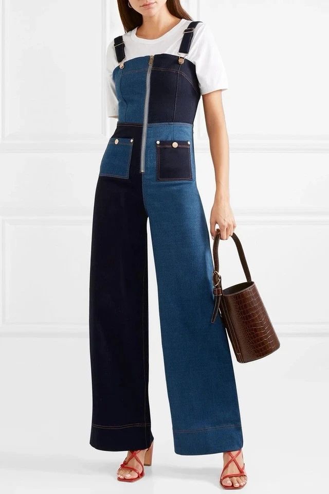 Mono Alice McCall Quincy Patchwork Denim Acampanado Talla EE. UU. 10 Foto 1 de 4