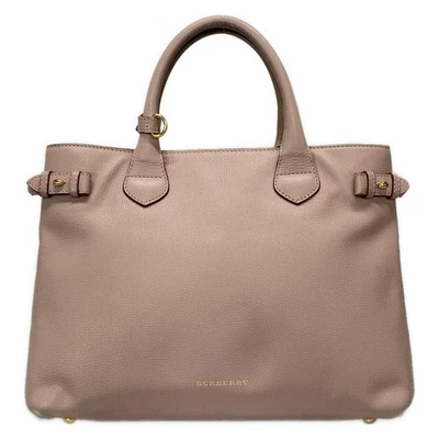 Auth Burberry - Pink Brown Dark Brown Leather Handbag - Image 1 of 4