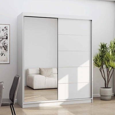 Schwebetürenschrank Schrank Kleiderschrank mit Spiegel Schiebetüren BONO 05 160 - Bild 1 von 4